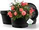 KPUVX Outdoor Flower Pots 5 Packs 13 inch pots for Plants Modern Decorative Garden Pot with Saucer, Lightweight Large Resin Planters for Indoor Plants,Decorative Resin Plant pots