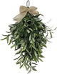Artificial Olive Wreath with Burlap Bow, 24 Inch Teardrop Swag for Front Door Wall and Wedding Decor