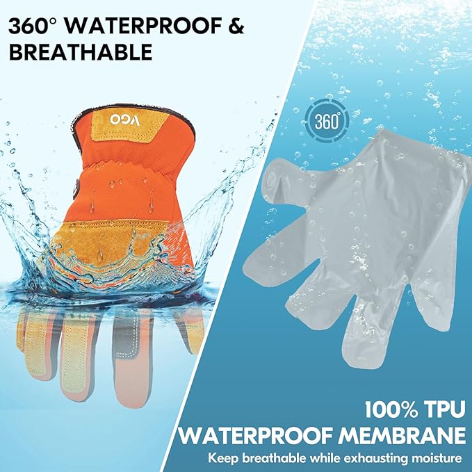 Vgo... 1-Pair Gardening Gloves Men, Safety Work Gloves, Puncture-proof, Thornproof, Touchscreen (SL7475)