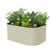 Vego garden 26" Extra Tall Raised Garden Bed Kits, 6 in 1 Modular Raised Planter Box for Vegetables Flowers Fruits Oval Metal Raised Garden Pearl White