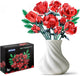 SIENON Red Rose Building Set-10pcs Roses & 2pcs Leaves Botanical Collection, Artificial Flowers for Home Décor, Rose Bouquet Building Kit for Valentine’s Day Christmas Birthday Anniversary (No Vase)