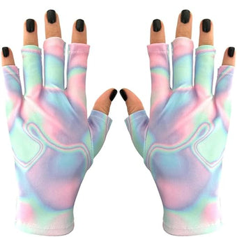 ManiGlovz - The Original UPF 50+ UV Light Protective Nail Gloves |Gel Manicure Gloves and Anti UV Fingerless Gloves for Women | Can be Used as Sun Protection Gloves for Driving| Holographic Happiness