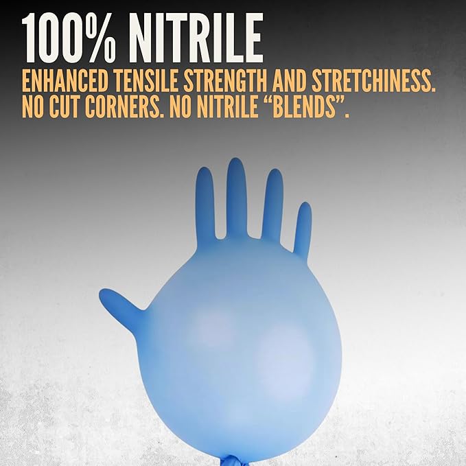 Cestus 5 Mil Nitrile Gloves Disposable Latex Free, Chemical Resistant, Mechanic, Food Prep, Tattoo, Cleaning, Bulk