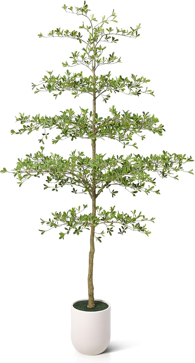 10FT Artificial Black Olive Tree Indoor with White Planter – Tall Luxury Faux Olive Tree, Mediterranean Architectural Statement Decor for Living Room & Office,VN232