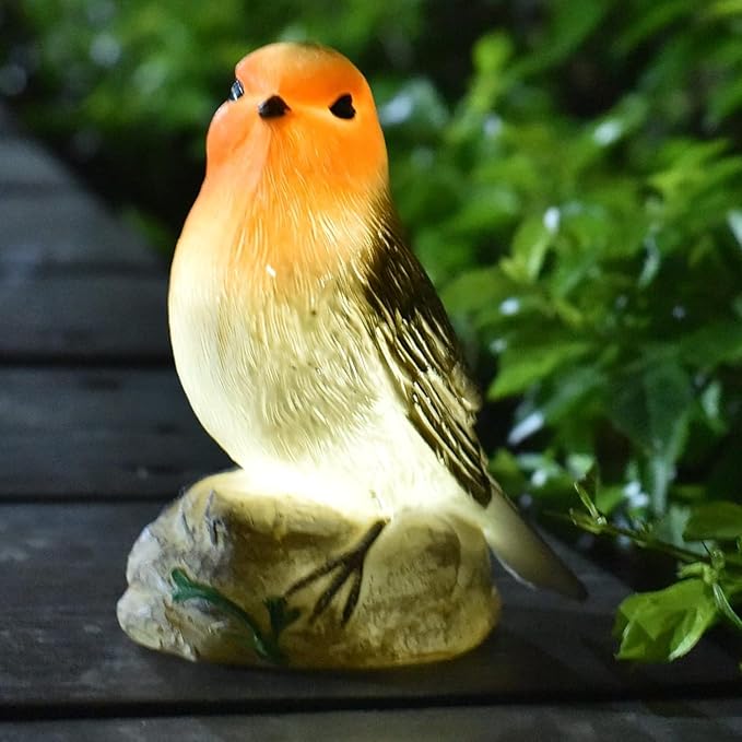 Solar Garden Decor Outdoor Statues - Waterproof Loving Bird Lights Decor for Yard, Lawn, Patio and Balcony Ornament, Unique House Warming Gifts for Women Grandma - 2 Pack