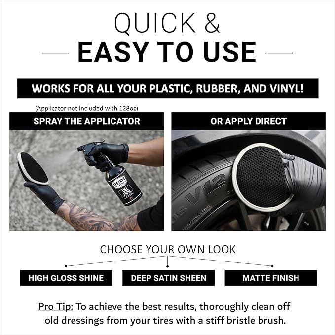 CAR GUYS Tire Shine 1 Gallon Refill | The Perfect Shine | Durable and User Friendly Tire Dressing | Long Lasting UV Protection | 1 Gallon (Sprayer Not Included)