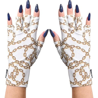 ManiGlovz - The Original UPF 50+ UV Light Protective Nail Gloves | Gel Manicure Gloves and Anti UV Fingerless Gloves for Women | Can be Used as Sun Protection Gloves for Driving | The Vogue Print