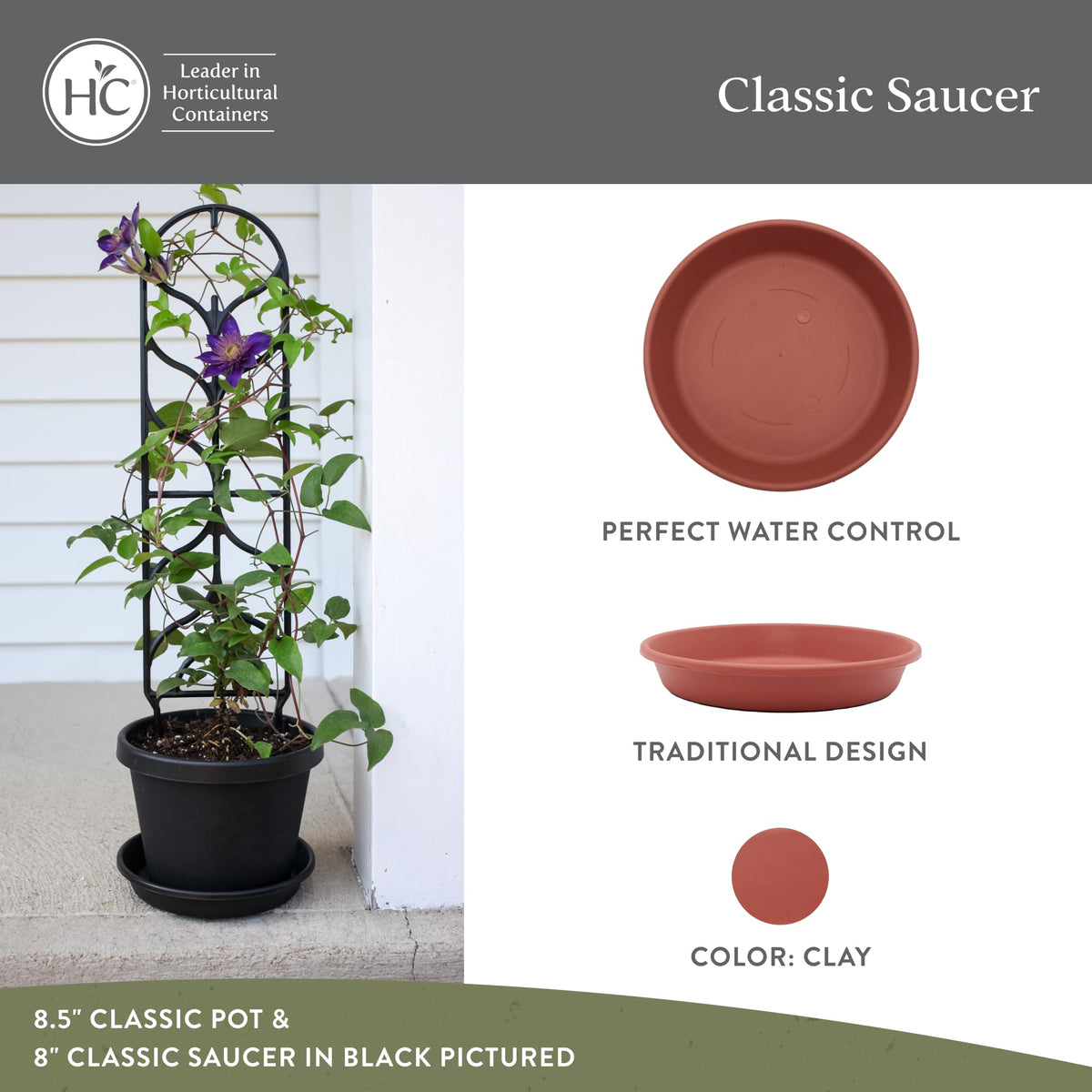 The HC Companies Classic Round Planter Pot, 17.5 Inch, Clay, 2-Pack