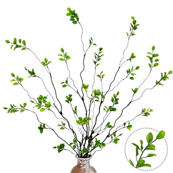 4 Pcs Artificial Ficus Branches for Vase Faux Eucalyptus Stems Branches