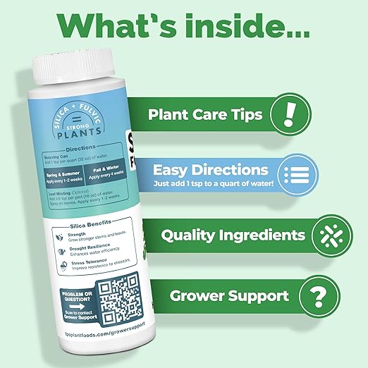 TPS NUTRIENTS Silica for Houseplants, Liquid Silicon Plant Food for Strong Stems and Healthy Leaves, Liquid Plant Fertilizer, 32 oz (1 Quart)