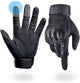 Tactical Gloves for Men, Shooting & Motorcycle Gloves with Hard Shell Knuckle Protection & Leather Palm for Airsoft Motorcycle Cycling Paintball Sports Climbing Training Hunting