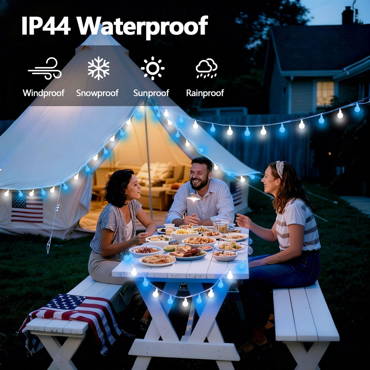 Connectable 43FT 100LED Globe String Lights Indoor, Classroom Lights