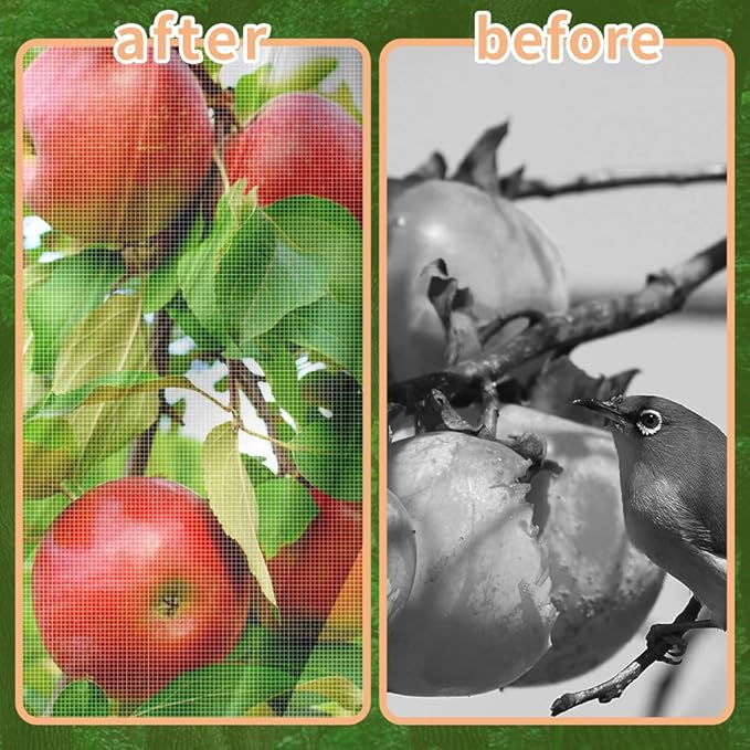 1 Pack Extra-Large Fruit Tree Covers for Birds and Squirrels(15X15ft) –Bird Nets for Fruit Trees with Zipper and Drawstring, Extra Large Durable Mesh Garden Netting to Protect Fruit Trees– Reusable