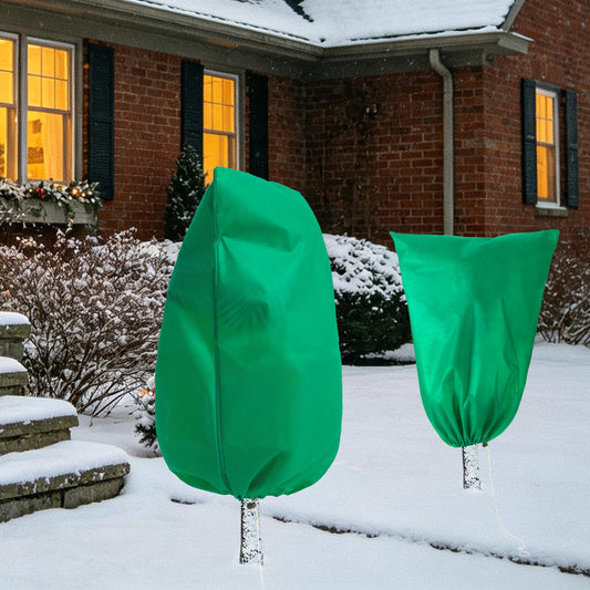 Homimp Plant Covers Freeze Protection,12 PCS Frost Covers with Zipper Drawstring (23.6" x 31.5") Plant Protection Cover Bags for Outdoor Winter Frost Cold Weather Shrubs Trees Jacket Covers,Green
