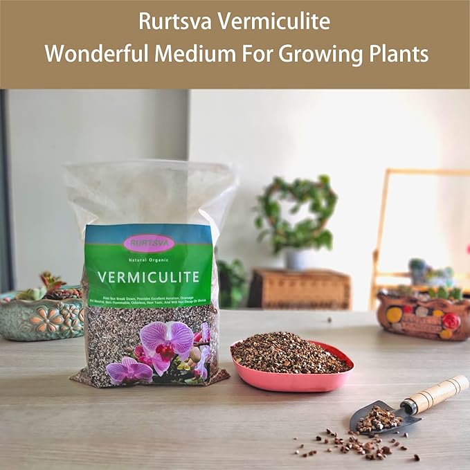 Natural Coarse Vermiculite 20QT for Plants Organic Occurring Mineral Potting Mix Medium for Potted Plants, Hydroponics, Terrariums, Orchids, Mushroom Or Reptile Habitats