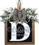 Last Name All Year Wreath, for Front Doors, Spring, Fall, 26 Last Name Letters All Year Round Wreaths, Suitable for Wedding Decorations, Home Porches, Farmhouses, Yards, Garden Decorations, Gifts (D)