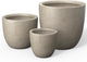 Kante Round Concrete Planter Set of 3, Large Outdoor Indoor Plant Pots with Drainage Hole, 10/14/18-Inch Diameter Flower Pots for Patio, Garden and Home, Weathered Concrete
