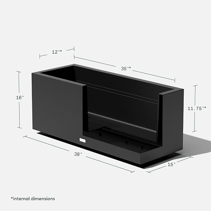 Veradek Block Series Long Box Planter - Large Rectangular Planter for Indoor or Outdoor Patio/Porch | Durable All-Weather Use with Drainage Holes | Modern Décor for Tall Plants, Flowers or Shrubs