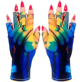 ManiGlovz -The Original Dermatologist Recommended UPF 50+ UV Protective Manicure and Sunblock Fingerless Gloves, Sun Protection, Driving and Gel Manicure Gloves in Spellbound