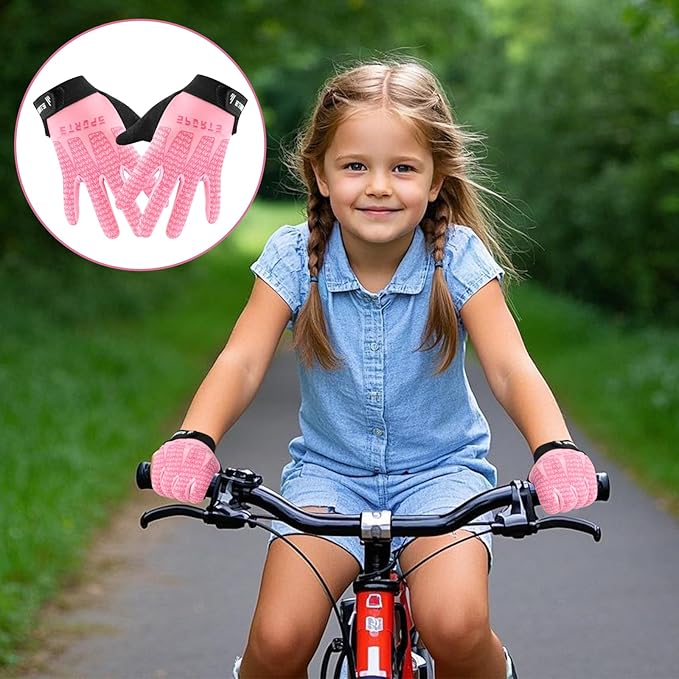 Kids Sport Cycling Glove, Non-Slip Boys Girls Kids Fishing Gloves for Child Cycling Climbing Riding Biking Outdoor Sports