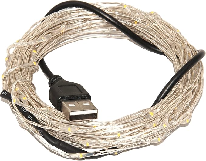 Karlling USB Plug in Fairy Lights, 50 LED 16Ft Starry String Lights, USB Powered Romantic Lights for Valentine's Day, Bedroom, Wedding, Party(Pink)