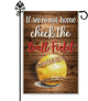 Hafhue If We Are Not Home Check The Ball Field Garden Flag, 12 x 18 Inch Double Sided Farmhouse Holiday Yard Garden Lawn Court Backyard Decoration Flag, Appreciation Gifts for Baseball Lover Coach