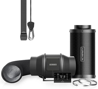 AC Infinity Air Filtration PRO Kit 6”, AI Controller with WiFi App Control & Auto Level Adjusting, Inline Fan, Carbon Filter, Ducting, Ventilation System for Grow Tents, Hydroponics, Indoor Gardening