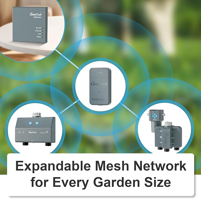 LinkTap Q1 4-Zone Wireless Water Timer & Gateway, 4 Separate Ports, 4 Built-in Flow Meters, Equals Four G2S Smart Hose Timers, Easy Install & Use, 2-Year Warranty