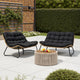 Crestlive Products Outdoor Loveseat, Patio Conversation Set (2PCS Black)