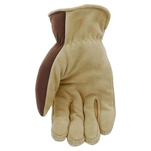 West Chester Deerskin Split-Leather Palm Men's Work Gloves, Thinsulate Lining, Winter Gloves, Tan/Brown, Large, (91510-L)