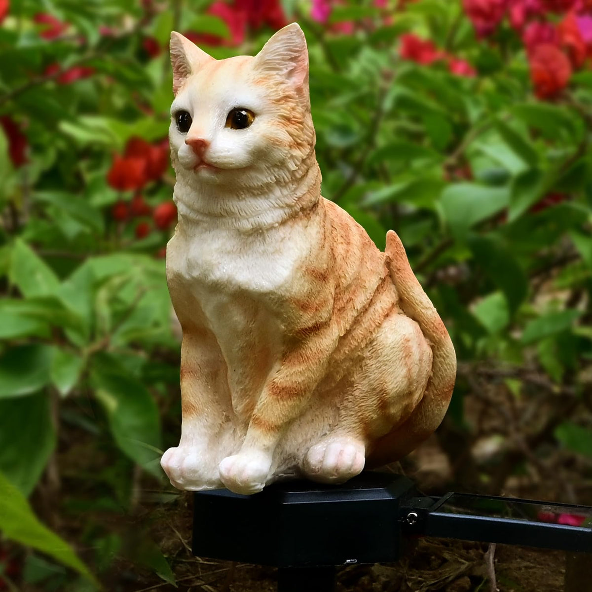 Cat Solar Light Garden Decor Kitty Yard Art Outdoor Statues Lawn Ornaments