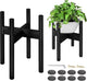 BESHOF 2 Pack Bamboo Plant Stands, Adjustable Plant Stand Indoor, Mid Century Modern Plant Stand, Plant Holder for Living Room, Balcony Fits 8 to 12 Inches Pots (Black)