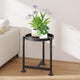 LASZOLA Black Plant Stand Indoor for Large Tall Heavy Duty Planters, Metal Vertical Single Flower Holder Organizer for Floor Corner, Sturdy Wrought Iron Round Shelf for Modern House Patio Decorative