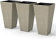 Outsunny Tall Planters for Outdoor Plants Set of 3, 28 in Taper Planters with Drainage Holes, Indoor Grande Plant Pots, Front Porch Decor, Grey