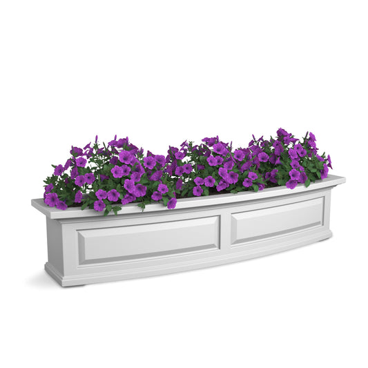 Mayne Nantucket 48in Self-Watering Rectangular Window Box Planter, White