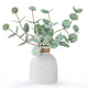 Fake Eucalyptus Plants 4 Stems in Ceramic Vase for Indoor Home Decor