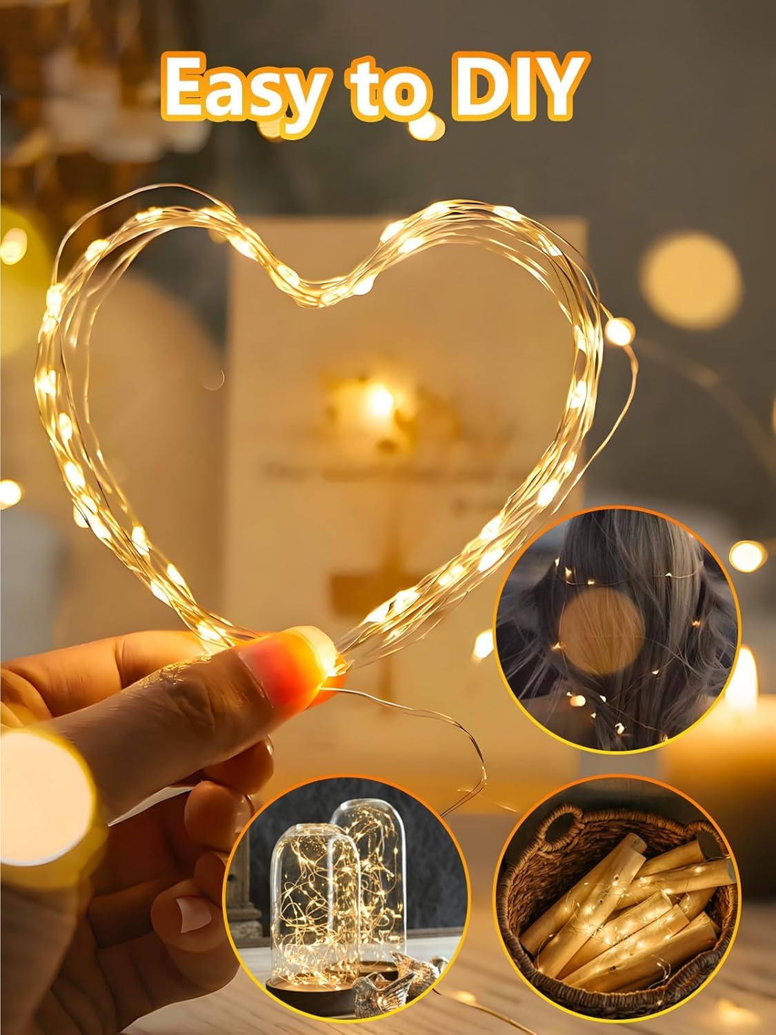Fairy Lights Battery Operated 33FT 100 LED Twinkle String Lights Warm White
