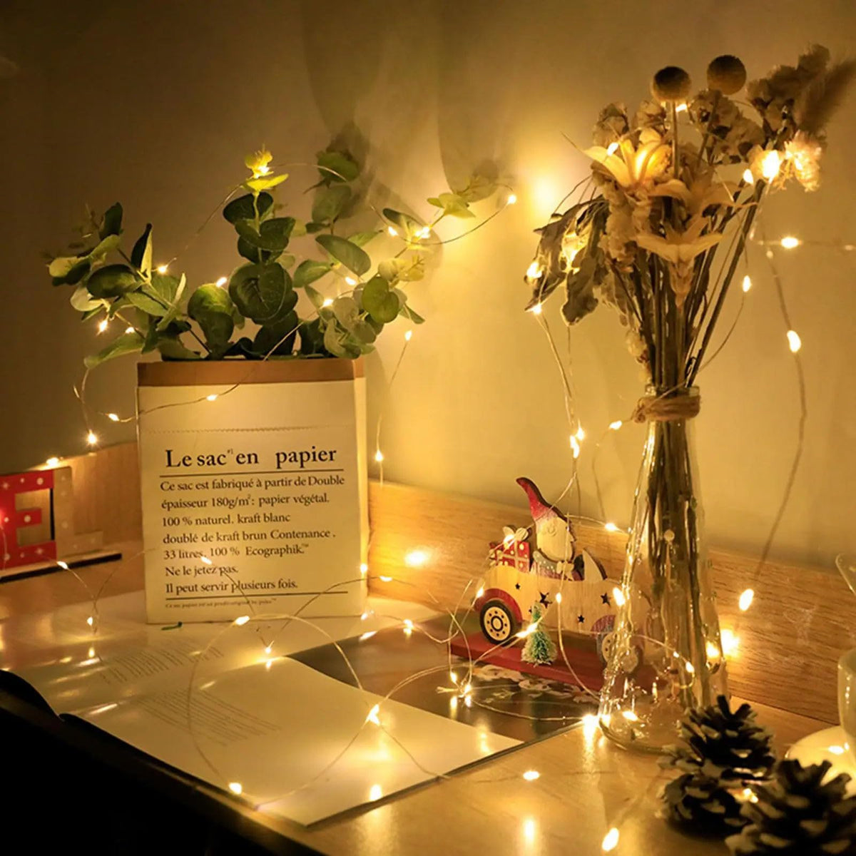 chzk 6 Pack Fairy Lights Battery Operated with Remote Timer 8 Lighting Modes,7ft 20 LED Waterproof Mini String Lights for Halloween Christmas Table Centerpieces Bedroom Decorations,Warm White