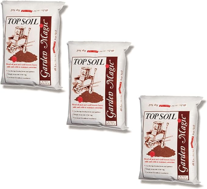Michigan Peat Garden Magic Indoor and Outdoor Organic Planting Potting Topsoil Mix with Perlite Blend and Moisture Retention, 40-Pound Bag (3 Pack)
