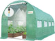KING BIRD Premium 15x6.6x6.6FT Greenhouse for Outdoors, Large Walk-in Heavy Duty Galvanized Steel Frame, Mesh Door Screen Window Tunnel Hoop Garden Plant Winter Hot House, with Watering Kits, Green