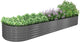 A ANLEOLIFE 12X3X1.5 ft Galvanized Raised Garden Beds Outdoor, Oval Extra Large Metal Planter Box for Planting Vegetables Flowers Herb, Anti-Rust & Easy-Setup, Quartz Grey