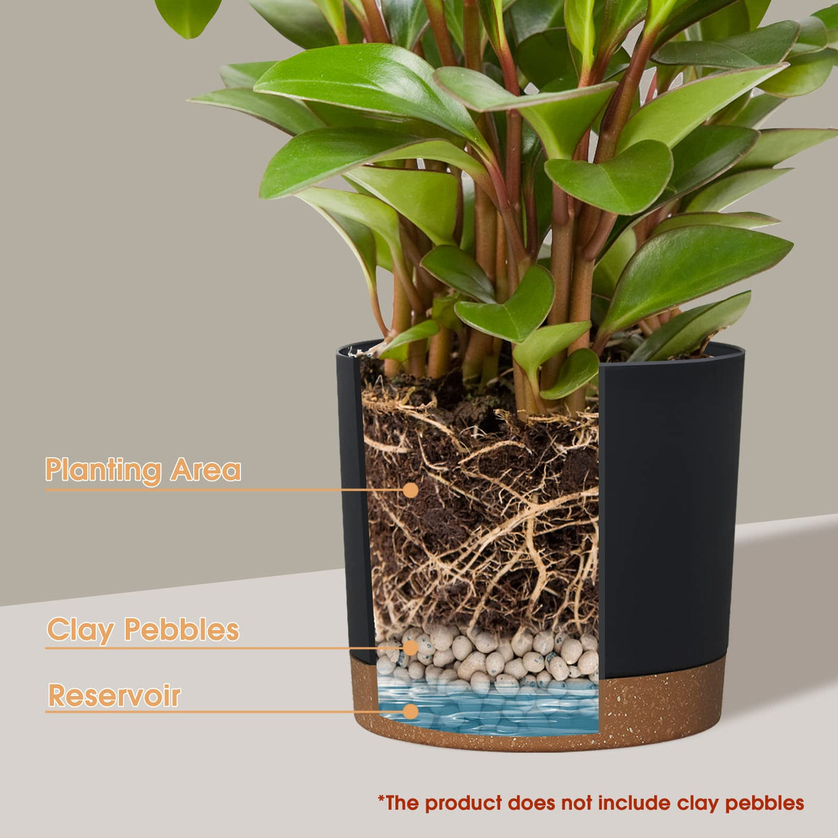 Plant Pots for Indoor Plants, 2 Pack 12 Inch Pots for Plants (12” Black)