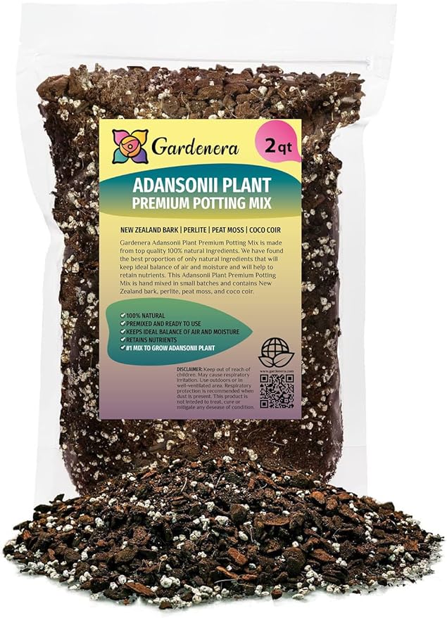 GARDENERA Monstera Adansonii Premium Potting Mixture: Promote Aeration, Drainage & Nutrient Uptake - 2 Quart