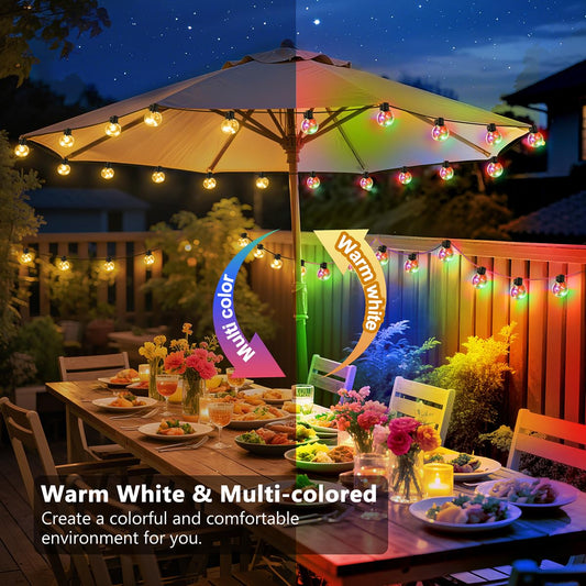 KepStars 30ft Outdoor String Lights Battery Operated,20 G40 LED Patio Bulbs