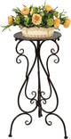 NAKUPE Metal Plant Stand Indoor Outdoor, Heavy Duty Flower Pot Stands 22.5 Inch Tall, Single Plants Pedestal Table for Planter Patio Farmhouse Garden Porch, Brown(1 Pack)