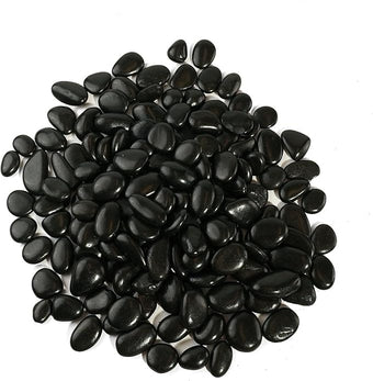 StoneCreek River Rocks, Decorative Garden Stones for Plant Landscaping, Polished Gravel Filler Pebbles for Home Decoration, Vases, Succulents, Flower Beds (6 LBS, Black, Medium)