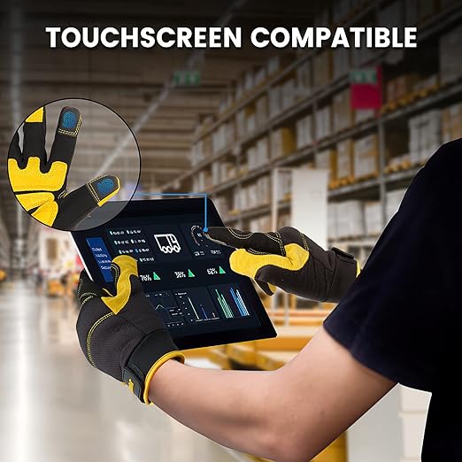 JUMPHIGH Utility Work Gloves Women, UltraLight Safety Work Gloves, MultiFunctional Mechanic Construction DIY Working Gloves, Touchscreen, Flex Grip, Machine Washable (S)