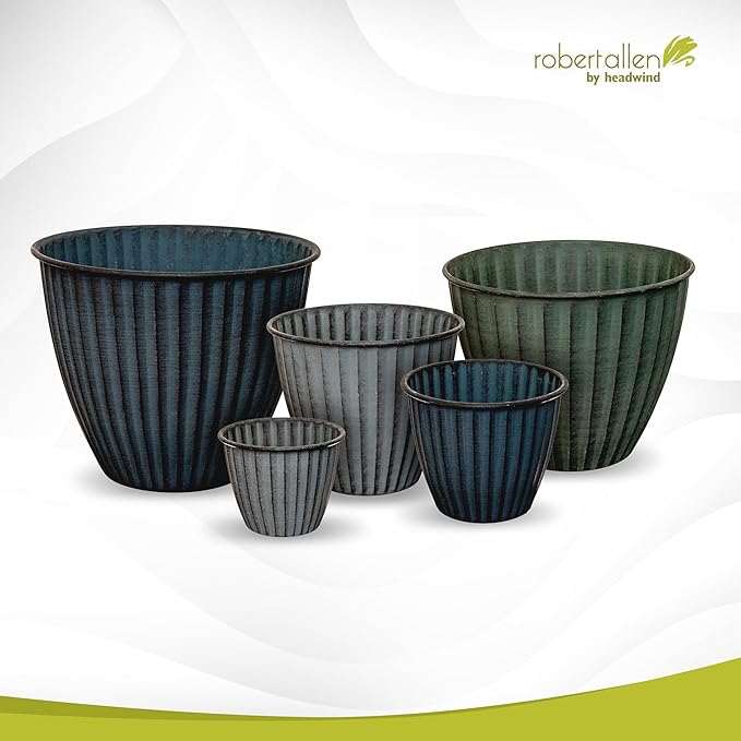 Headwind Monroe Natural Ironstone Collection - 12 Inch Cirrus Light Gray Plant Pot – for Succulent Pots, Flower Pot, Planters for Indoor Plants & Outdoor Planter Pots for Plants by Robert Allen