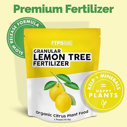 Organic Lemon Tree Fertilizer, Slow Release Dry Granular Fertilizer for Lemon and Citrus Trees 6 oz (6 Ounces)
