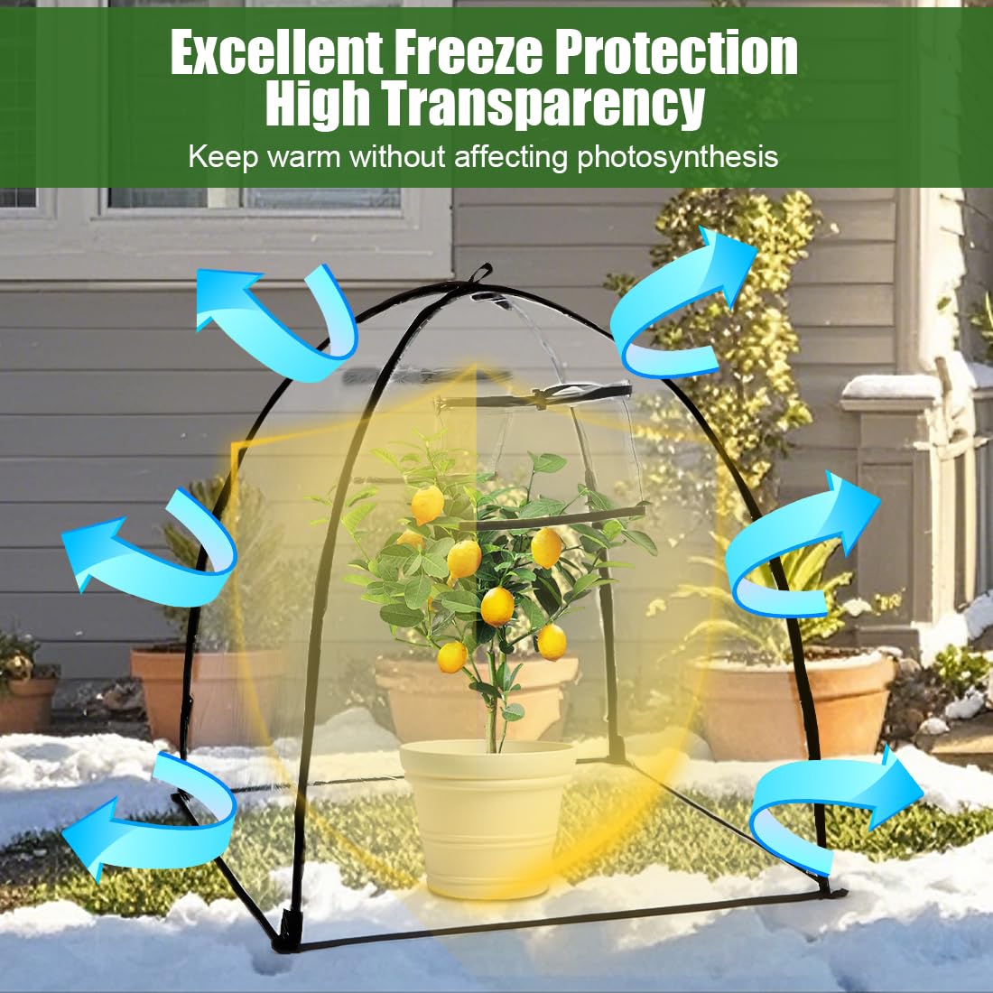 Clear Plant Covers Freeze Protection, 2-Pack Cloches & Domes, Winter